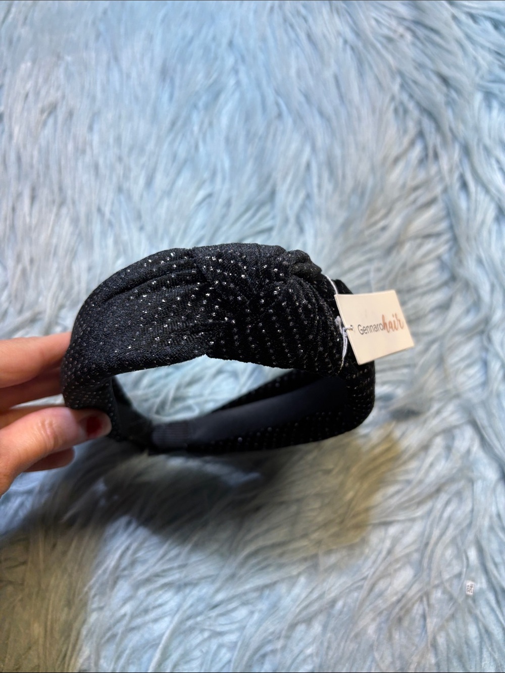 NWT Gennaro Hair Black Sparkle Knotted Headband